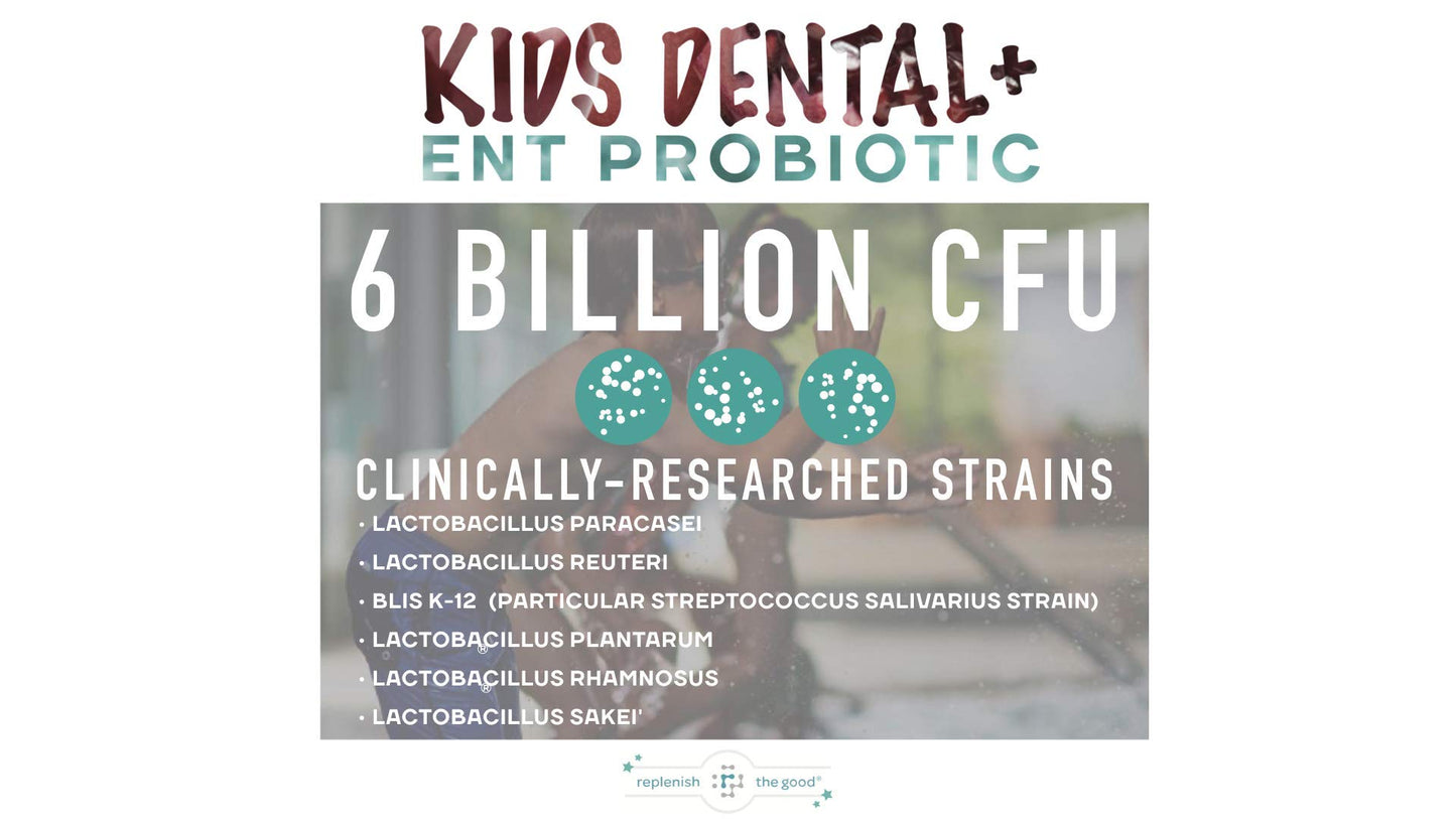 Replenish the Good Children's Probiotics, 60 Cherry-Pomegranate Chewables - Easy to Swallow, Helps Digestive & Immune Support, Oral Probiotics for Healthy Teeth and Gums, Bad Breath & ENT Support