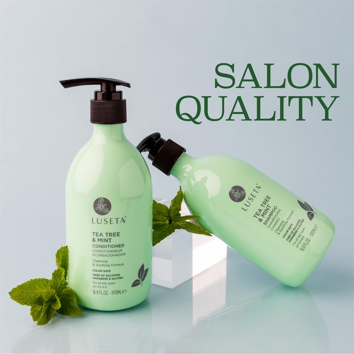 Luseta Hyaluronic Acid Moisturizing Shampoo & Conditioner Set for Dry and Damaged Hair, Sulfate Free Shampoo and Conditioner for Women Infused with Argan Oil and Shea Butter Paraben-Free2 x 16.9oz