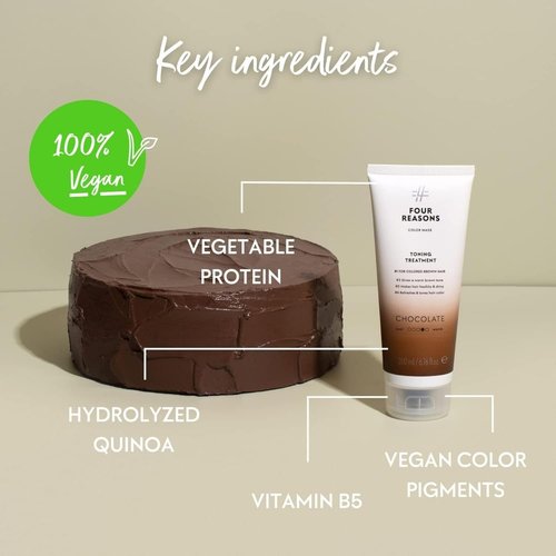 FOUR REASONS Color Mask - Chocolate Hair Gloss & Color Depositing Conditioner | Vegan, 6.76 fl oz