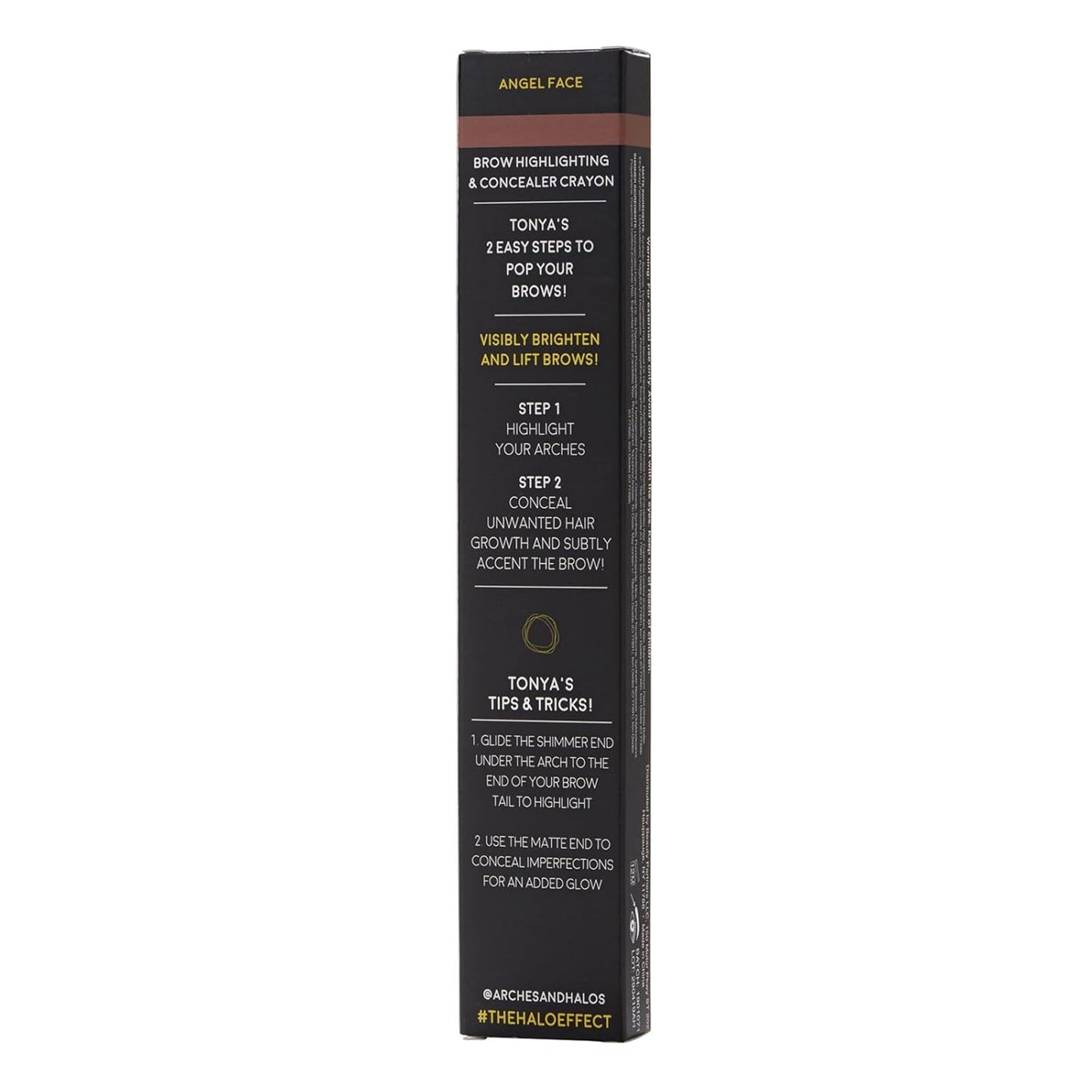Arches & Halos Brow Highlighting Crayon - Coco | Ultra Creamy Eyebrow Stick & Highlighter Duo - 0.176 oz