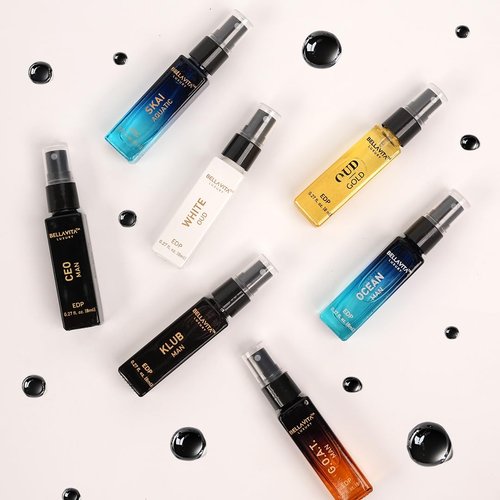 Bellavita Luxury Men's Perfume Discovery Gift Set with CEO Man, G.O.A.T., OCEAN, Skai, Gold Oud, White Oud, and Klub | 56ml | Perfume for Men | Woody, Citrus, Fresh, Oriental Scent Profile