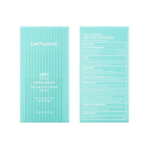 Cell Fusion C Airy Stick Sunscreen - Broad Spectrum SPF 50 | Semi-Matte Finish, No White Cast, 50ml