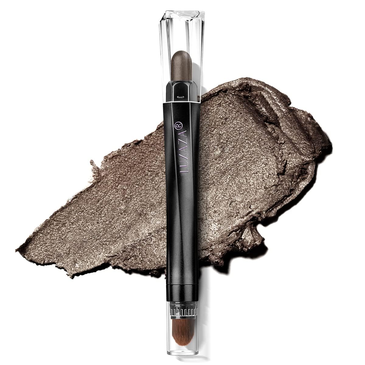 Cream Single Eyeshadow Stick with Blending Brush, Hypoallergenic Eye Shadow Sticks Makeup, Pro Waterproof & Long Lasting Eye Brightener Stick, Eyeshadow Pencil Crayon Shimmer #74
