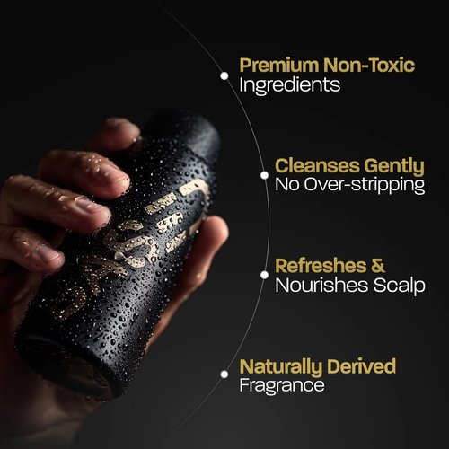 BASED Shampoo with Aloe Vera, Peppermint Oil, & Coconut Oil, Cleansing Shampoo for Men, No Sulfates, Parabens or Synthetic Fragrance, Quality Men's Hair Care, 12 fl oz Bottle (Pack of 1)
