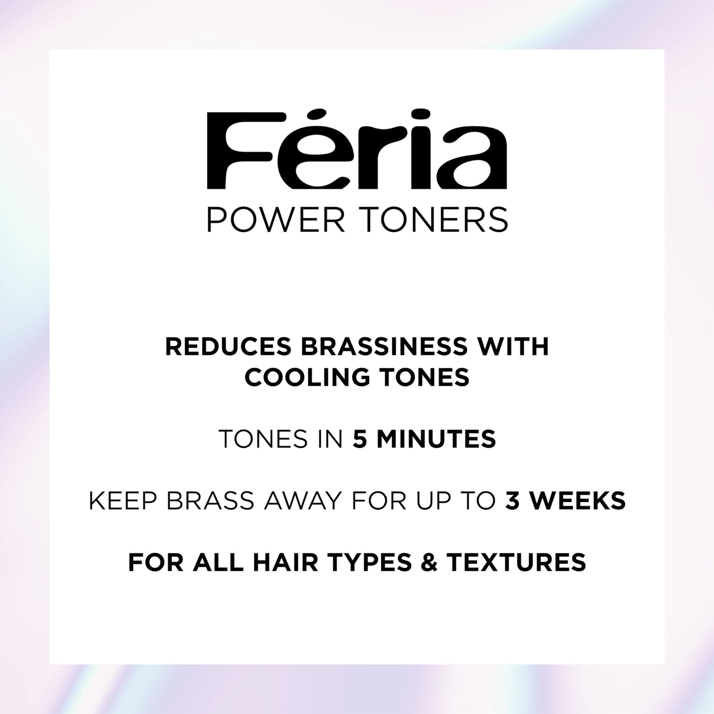 L'Oreal Paris Feria Long-Lasting Anti Brass Power Hair Toner, Ammonia Free Demi Permanent Hair Color, Pearl Blonde Hair Toner, 1 Application