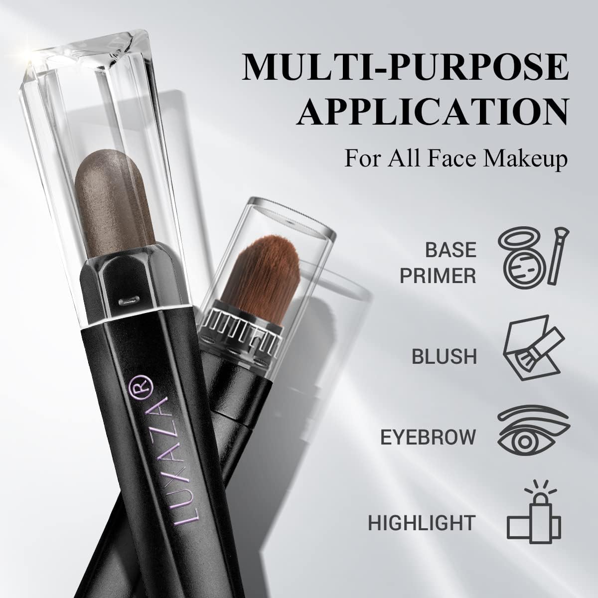 Cream Single Eyeshadow Stick with Blending Brush, Hypoallergenic Eye Shadow Sticks Makeup, Pro Waterproof & Long Lasting Eye Brightener Stick, Eyeshadow Pencil Crayon Shimmer #74