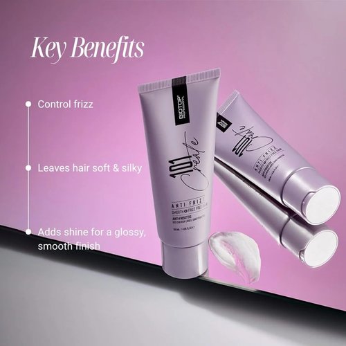 Biotop Professional 101 Anti Frizz Hair Cream - Lightweight Frizz Control & Glossy Shine - Nourishing Formula (4.05 Fl oz)