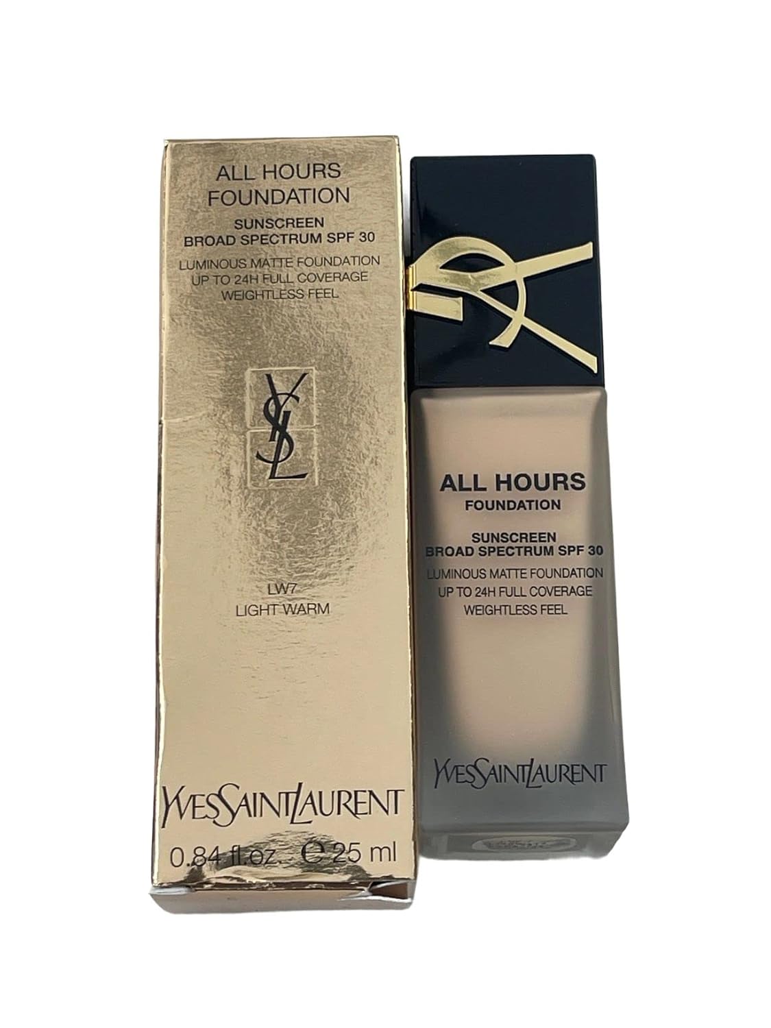 YSL All Hours Luminous Matte Foundation - Long-Lasting Coverage | Shade LW7