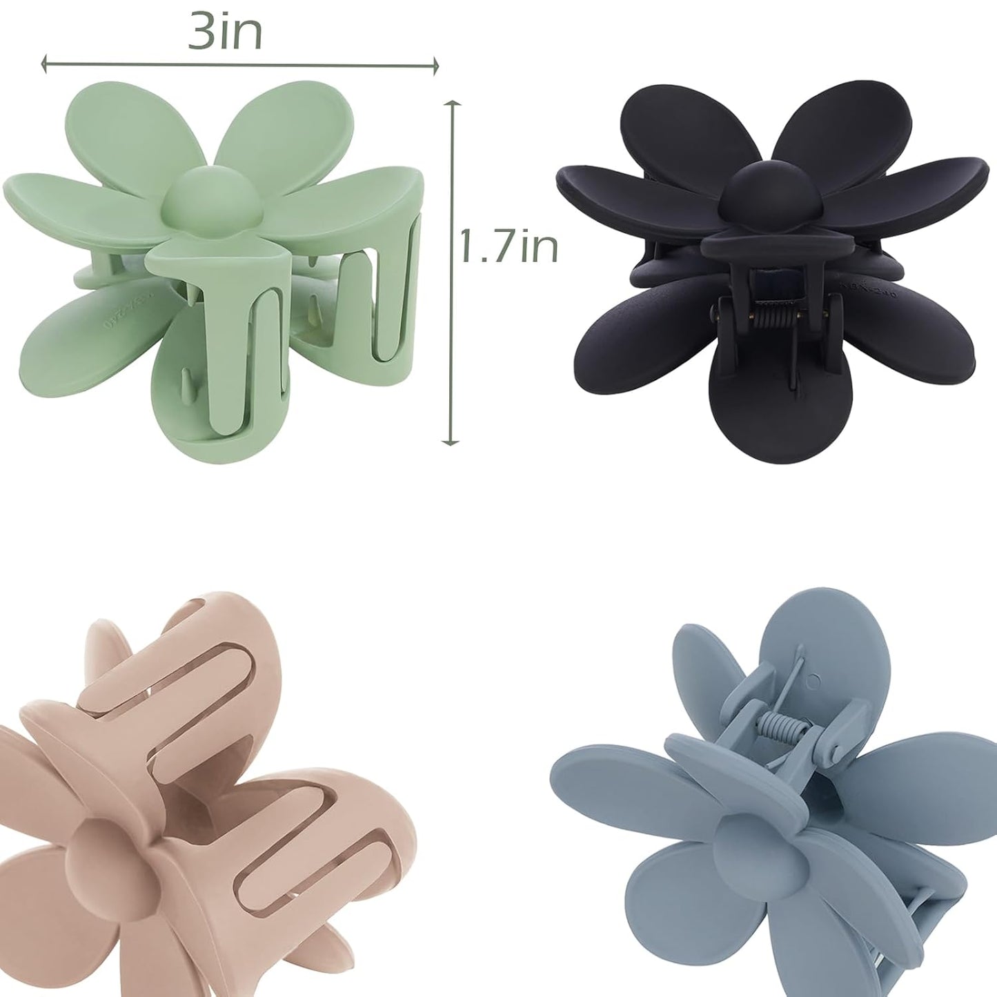 Flower Hair Clips 6 PCS Flower Claw Clips Daisy Clips for Women Matte Large Claw Clips Strong Hold Jaw Clamps Hair Accessories for Thick Hair 6 Colors