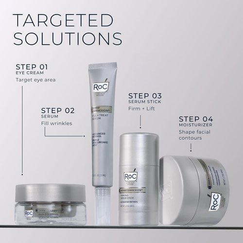 RoC Derm Correxion Neck Cream - Hyaluronic Acid & Retinol for Tightening & Lifting (1.7 oz) | Includes Eye Packette