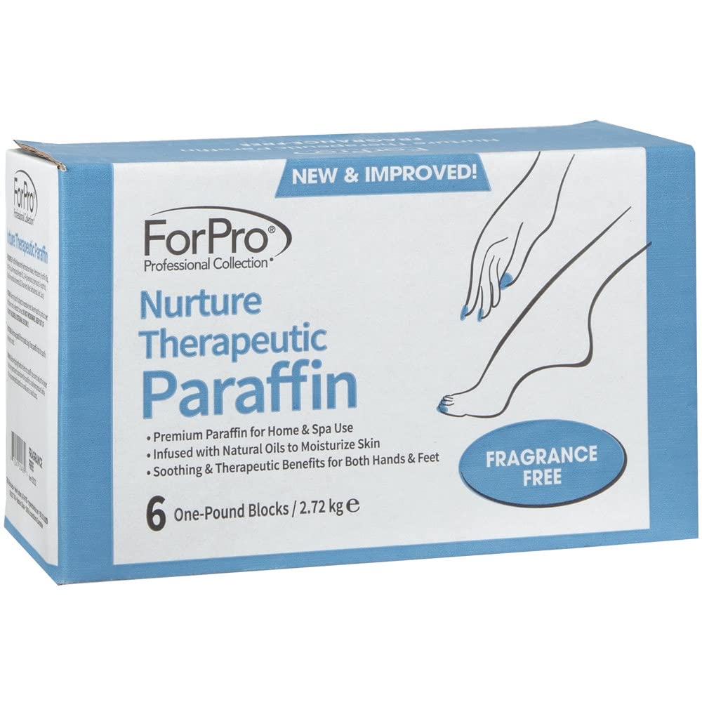ForPro Professional Collection Nurture Paraffin Wax Refill, Peach Vanilla, Six 1-Pound Paraffin Blocks, Non-Greasy, Moisturizing for Soft & Healthy Skin, 6 Lbs