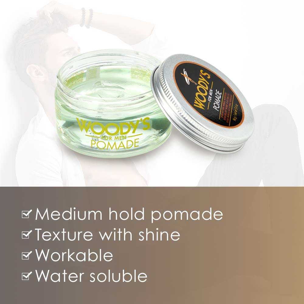 Woody's Hair Clay for Men – Matte Finish, Styling Pomade for Men Stronghold, Firm and Flexible Control, 3.4 oz. 2-Pack