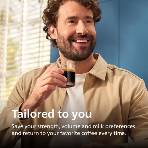Philips 4400 Series Espresso Machine - Fully Automatic with LatteGo Milk System, 15-Bar Pressure, Black Chrome
