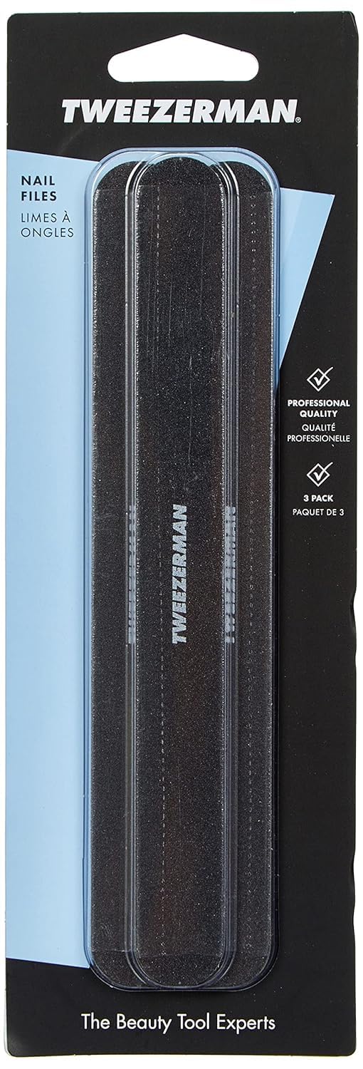 Tweezerman Professional Nail Files - Durable & Precision Tools | Pack of 3