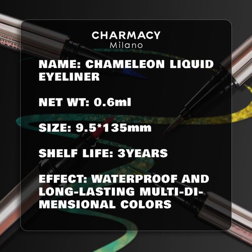 CHARMACY Liquid Eyeliner - Waterproof Intense Black Pen with Ultra Fine Tip | Long-Lasting & Smudge-Proof, 0.6ml