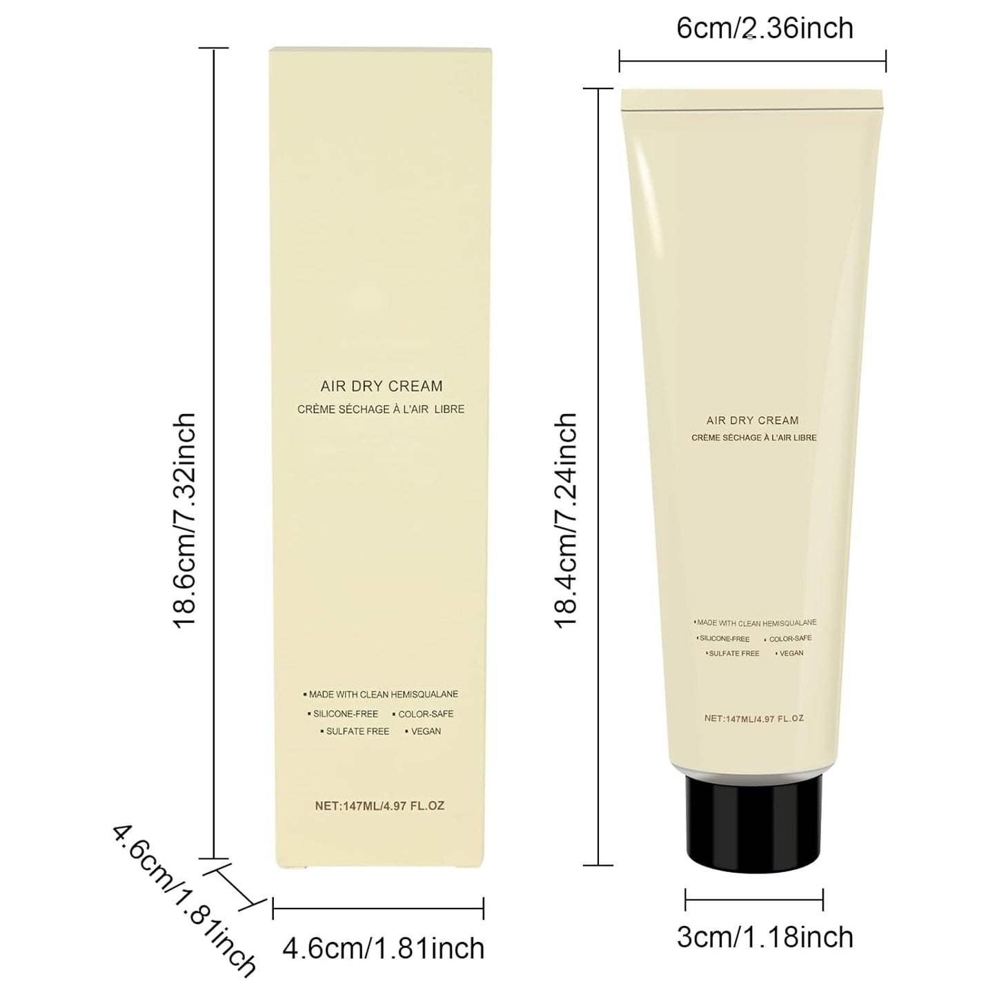 Skiennix Smoothing Air Dry Cream - Frizz Control Lotion for Curly, Wavy & Straight Hair | Hydrating Formula