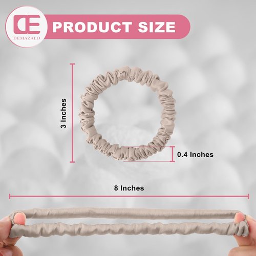 6Pcs Silk Hair Ties Small 22 Momme 100% Pure Mulberry Silk Scrunchies for Women Girls Thin Skinny Hair Sleep Scrunchies No Damage(Color 09)