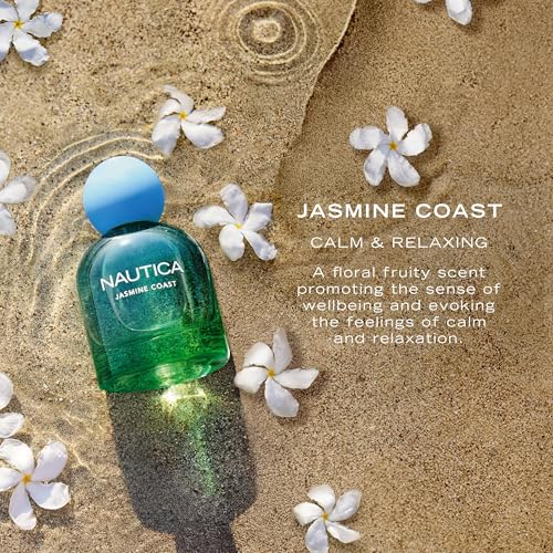 Nautica for Her Jasmine Coast Eau De Parfum 1.6 Fl Oz (Pack of 1), Notes of Pear, Jasmine, and Musk, Women's Fragrance, Long Lasting, Mood-Boosting Fragrance, Vegan Formula, Travel Size