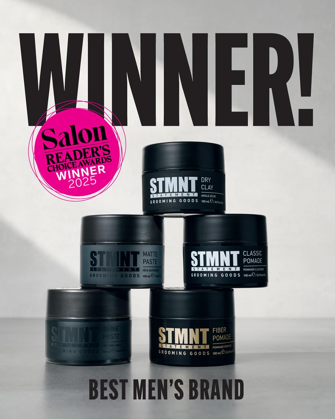 STMNT Grooming Goods All-In-One Daily Cleanser - Sulfate-Free Formula with Activated Charcoal & Menthol