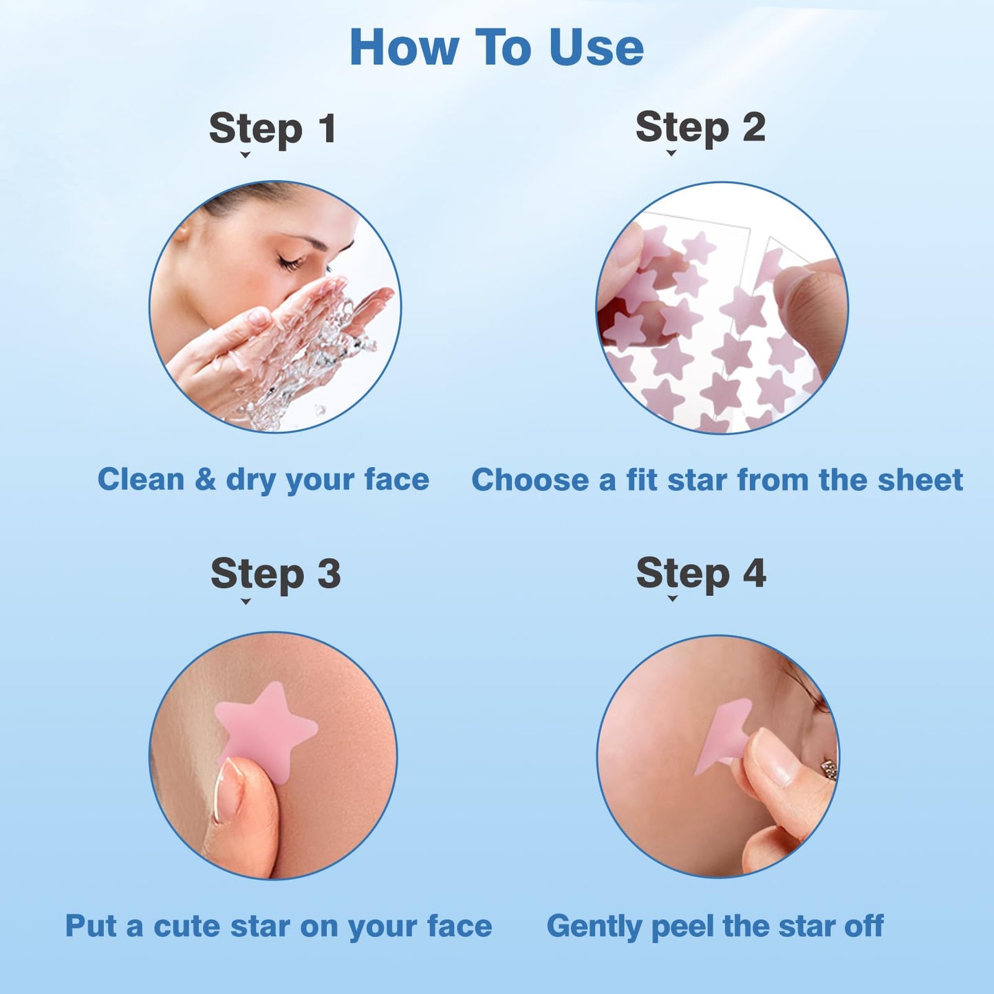 QUSTERE Pimple Patches for Face, Colorful Hydrocolloid Acne Patches, Cute Star Zit Covers for Face, Spot Stickers with Tea Tree, Salicylic Acid & Cica Oil| 4 Sizes (8mm, 10mm, 12mm & 14mm) |357 Count