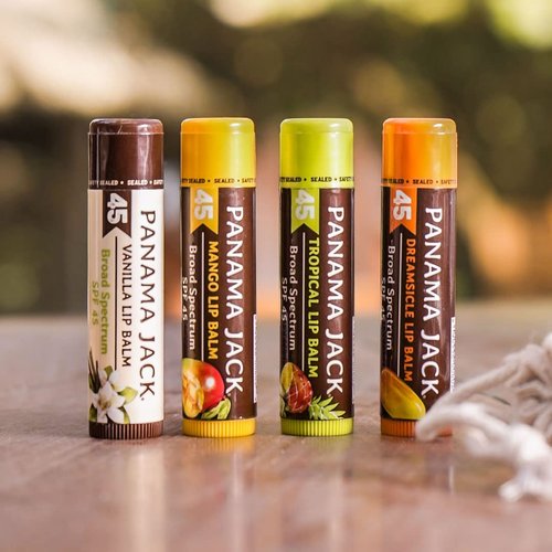 Panama Jack Sunscreen Lip Balm - SPF 45 Broad Spectrum Protection | Soothes Dry, Chapped Lips (Flavor Pack)
