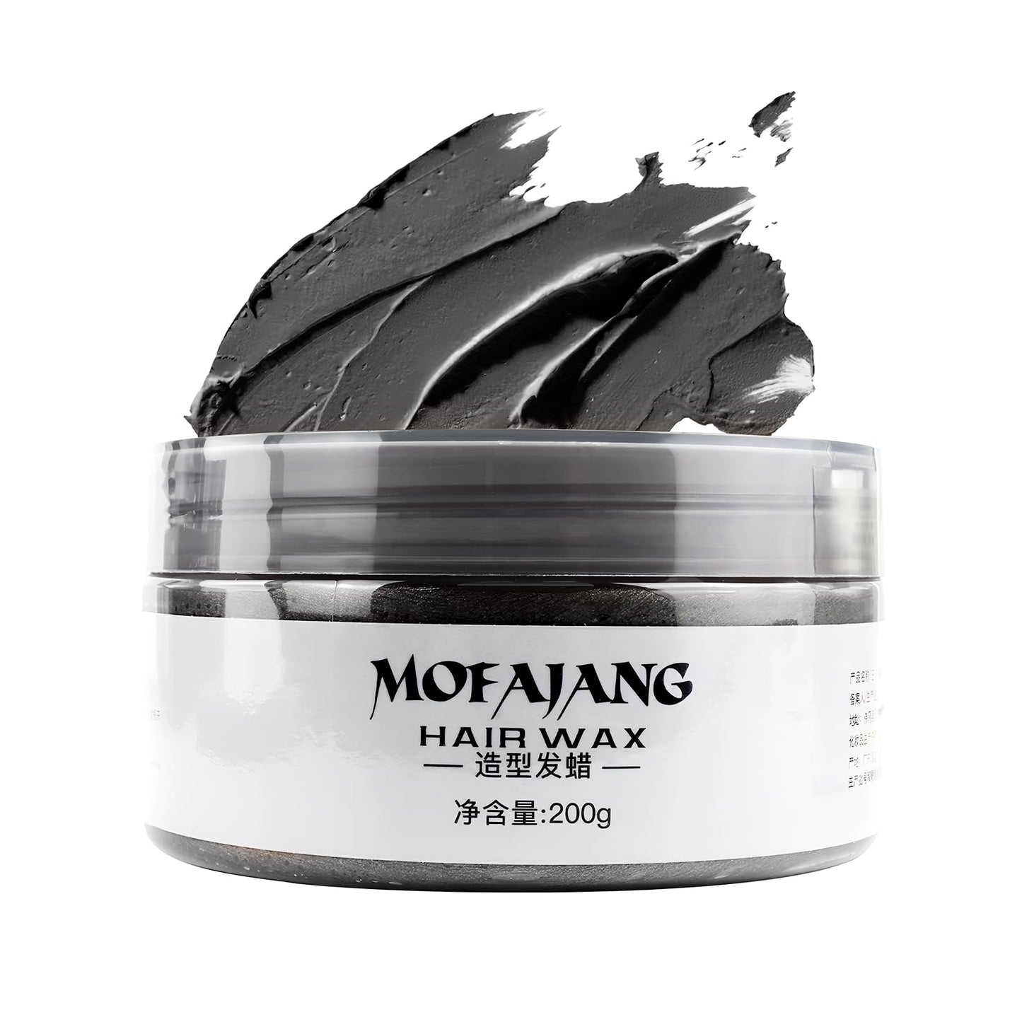 SOVONCARE Black Temporary Hair Wax Color, Professional Styling Pomades Natural Hairstyle Clay for Men & Women Christmas Cosplay Date 7.06 oz (Black)