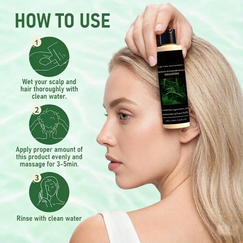 Regine Switzerland Organic Rosemary Hair Growth Shampoo - Sulfate-Free Volumizing Formula for Thinning Hair & Hair Loss, 7.4 fl oz