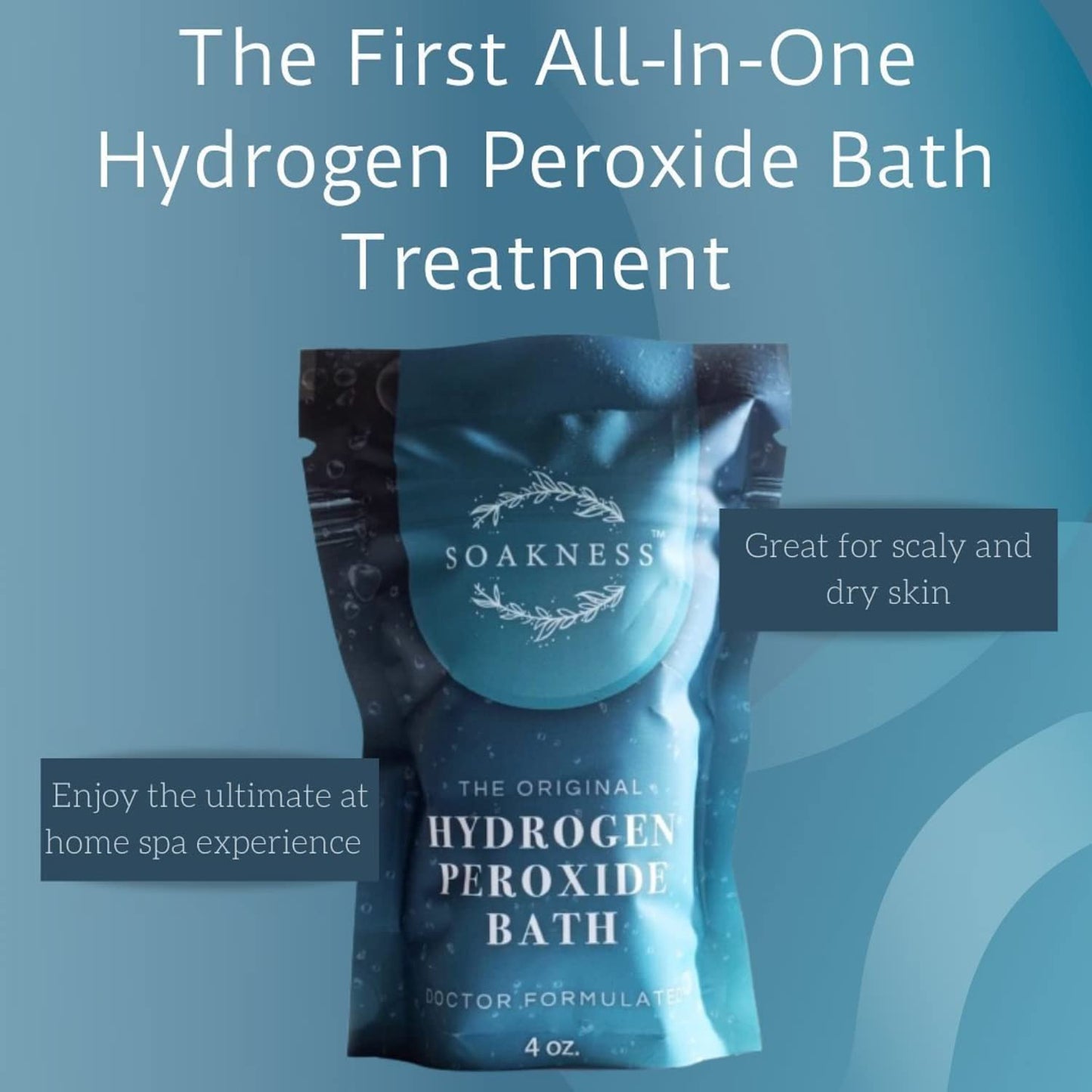 Hydrogen Peroxide Epsom Bath Salts - Soaking Aid, Energize, Detox, Cleanse, and Relaxation (2) Pack