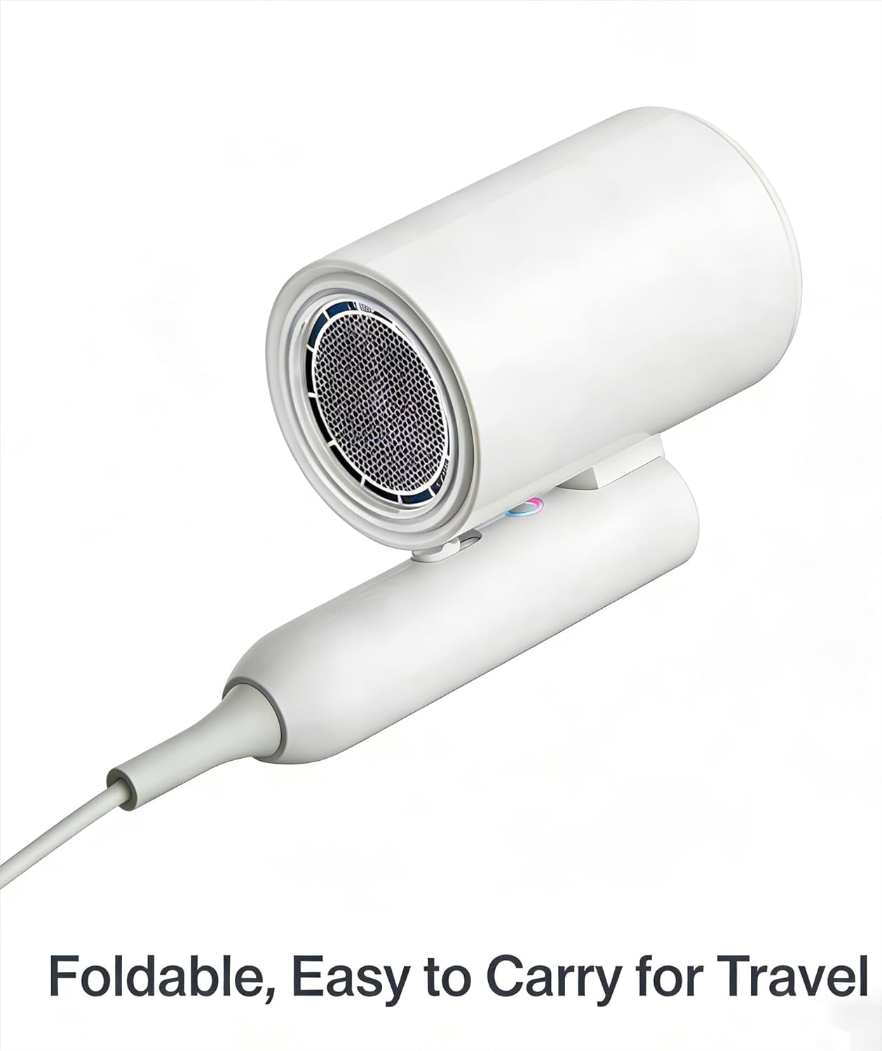 Skiennix Ionic Hair Dryer - 2000W Foldable Travel Blow Dryer | Portable, Low Noise, Compact Design in White