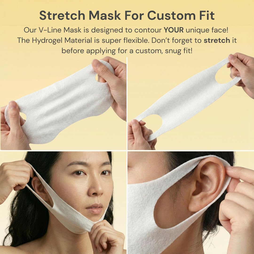 V Line Lifting Neck & Chin Mask - Anti-Aging Jawline Shaper with Retinol & Collagen - 5 Pack