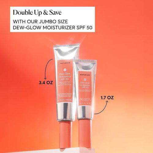 Naturium Dew-Glow Moisturizer SPF 50 PA++++, Daily Moisturizing Sunscreen & Face Primer, Skin Protector with Dewy Finish, 1.7 oz