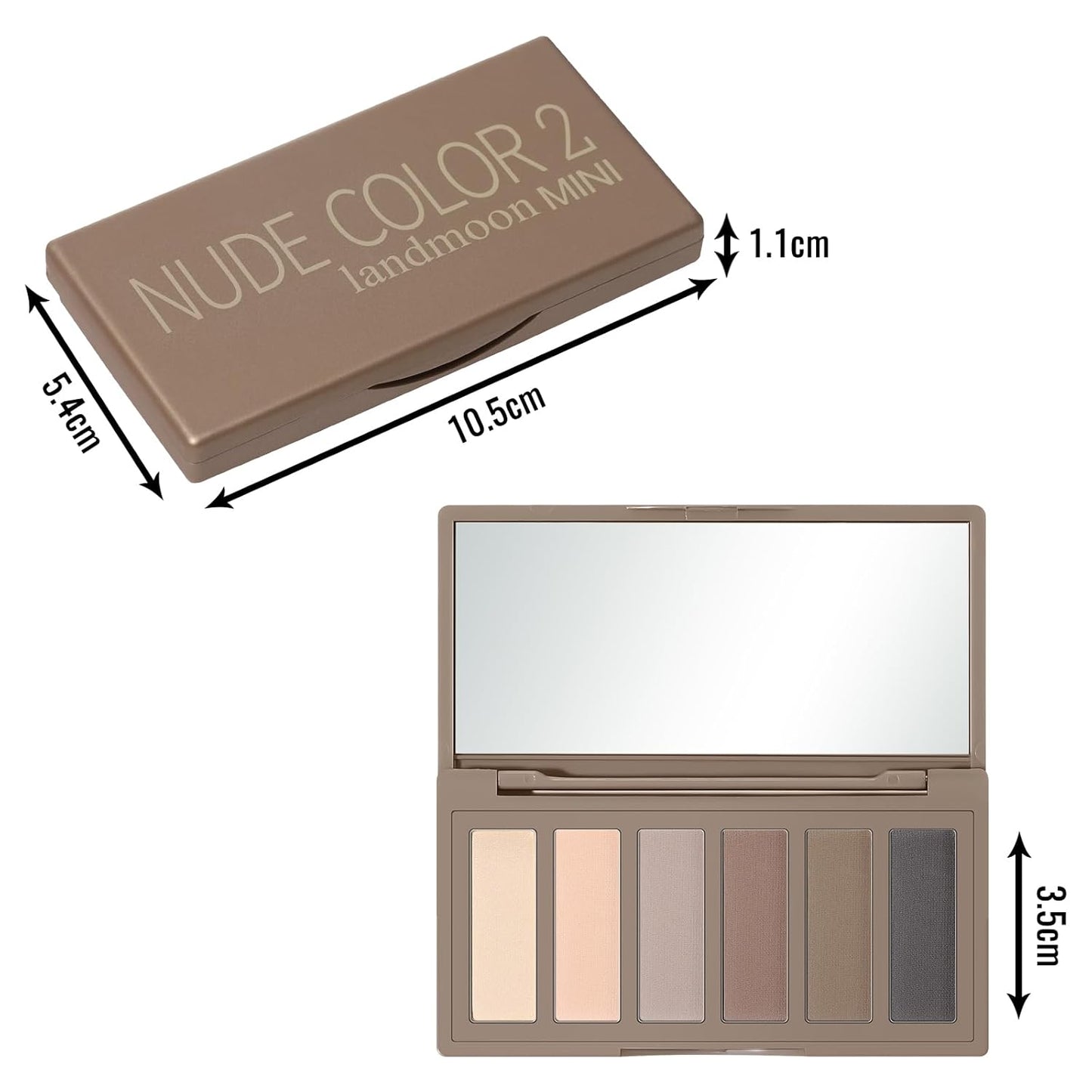 Skiennix Neutral Nude Matte Mini Eyeshadow Palette - 6 Highly Pigmented Shades for Travel | Long-Lasting Vegan Formula