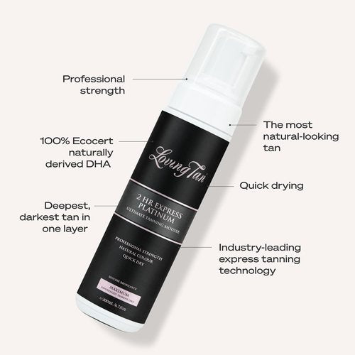 Loving Tan Platinum Self Tanning Mousse | Darkest Shade - Streak-Free, Professional Quality, 6.7 Fl Oz
