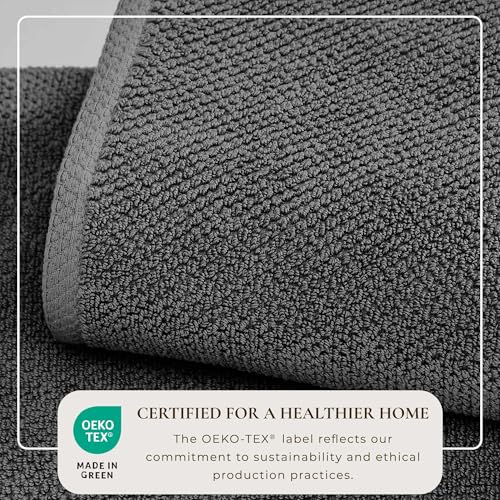 Dark Grey Bath Towel - 100% Cotton 54x27 Towel - Absorbent, Quick-Drying, Durable Bath Towels for Bathroom Decor - Low-Twist, Two-Ply Fibers (Dark Grey)