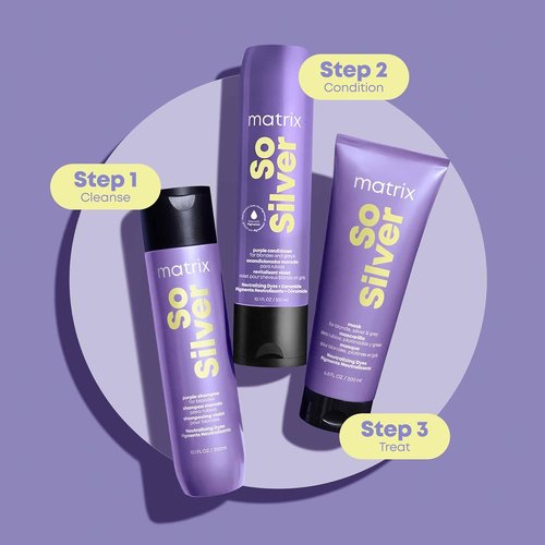 Matrix So Silver Purple Conditioner - Color Depositing & Toning for Blondes and Greys | Vegan Formula