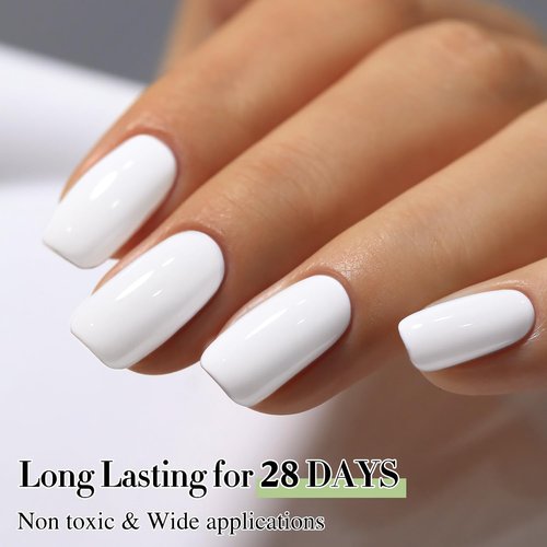 Double Rhythm 15ML Gel Nail Polish Pure Sheer Same Color Same Bottle Soak Off Gel Polish Art Manicure Salon DIY at Home for Women (White-A1093)