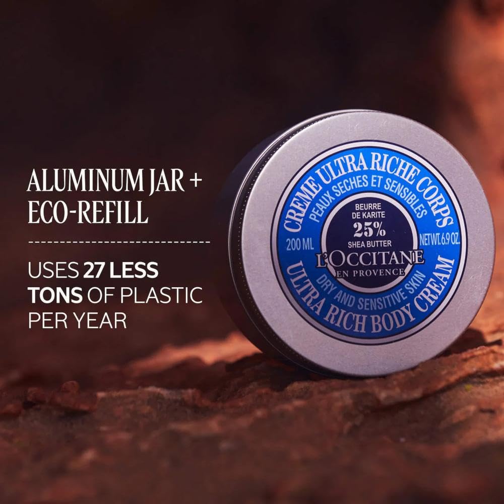 L'OCCITANE Ultra Rich Body Cream - Nourishing Shea Butter Formula | 6.90 oz (Pack of 2)
