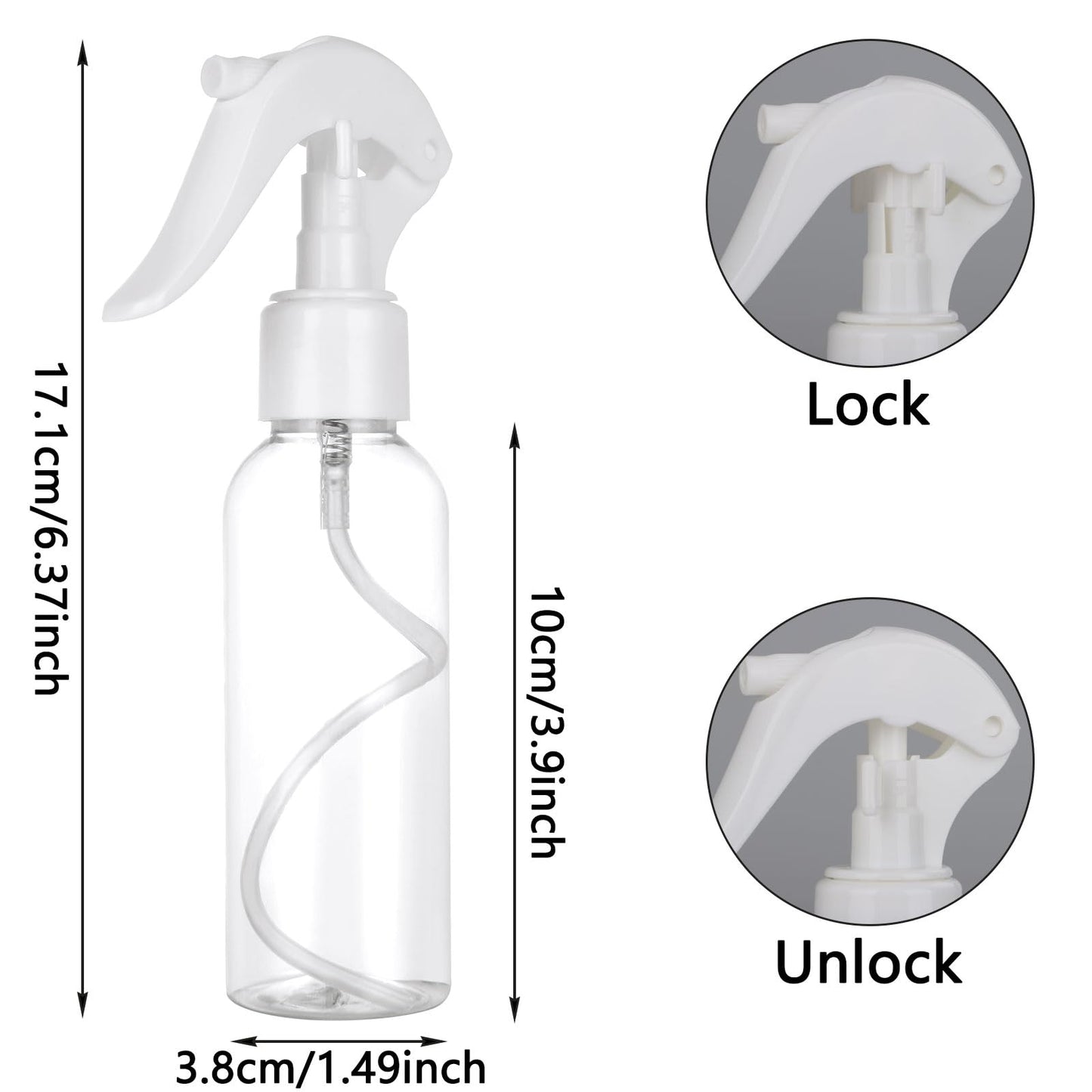 LOEQIAN 24 Pack Clear Spray Bottle, 3.5oz/100ml Plastic Fine Mist Travel Size Empty Bottles, Refillable Sprays Container for Kitchen Home Office Cleaning, Gardening, Cooking