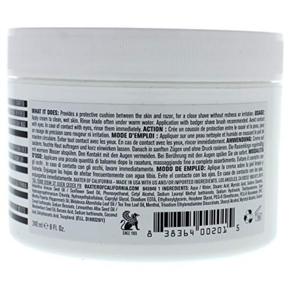 Baxter of California Super Close Shave Formula - Easy Glide Soothing Cream with Tea Tree Oil & Peppermint