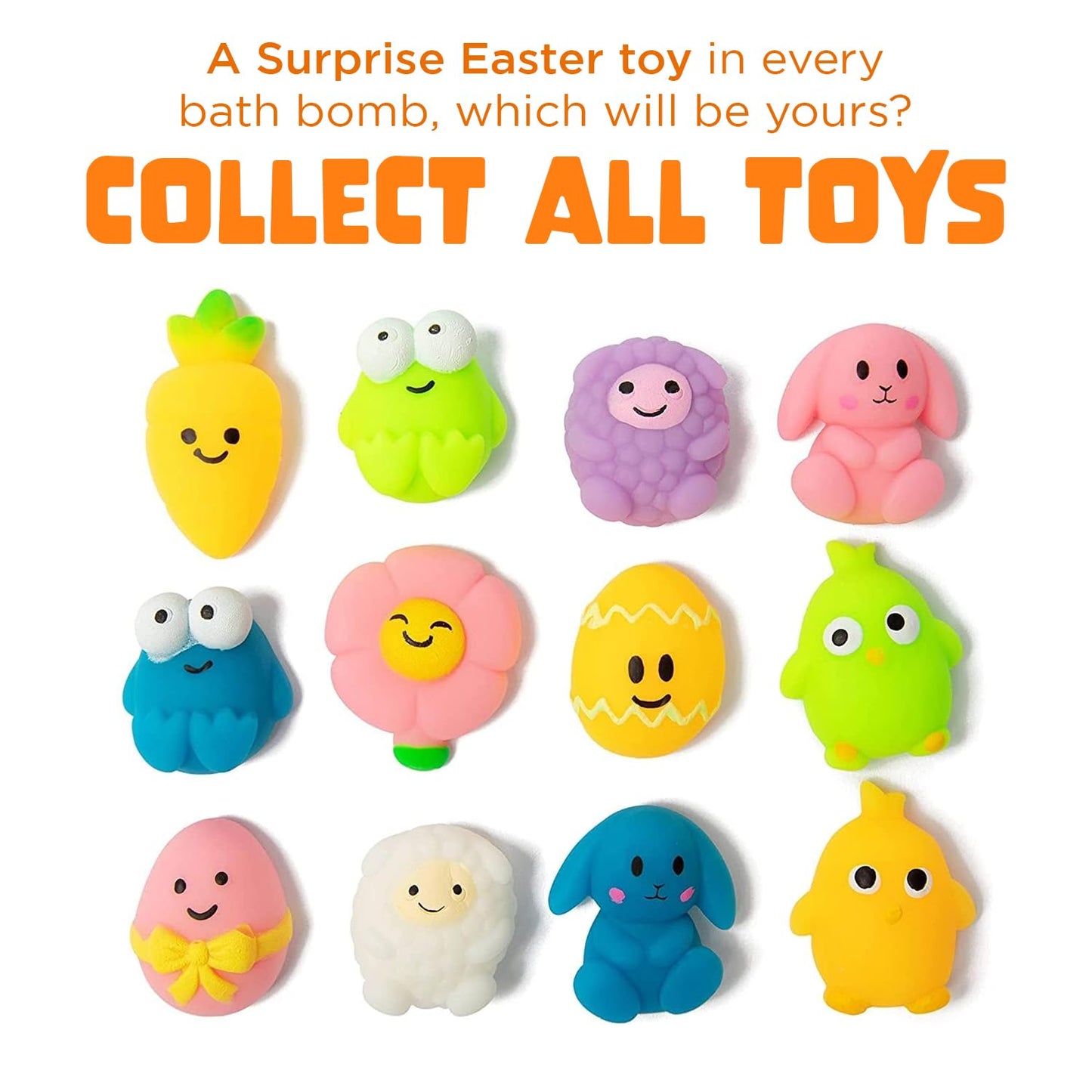 Easter Bath Bombs for Kids with Surprise Toys Inside (6 Pack) - Easter Basket Stuffers for Boys and Girls - Large Spring Bubble Bomb, USA Made, Incredible Fragrances & Colors by Two Sisters