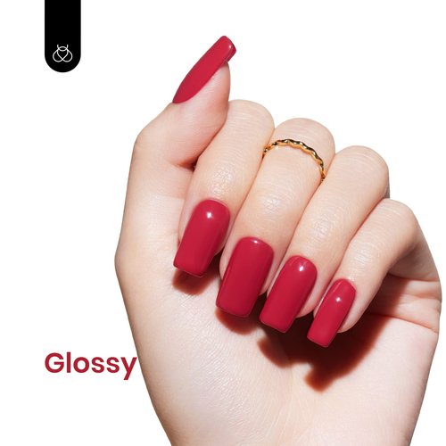 Beetles Red Gel Nail Polish - Cherry Mocha, 15ML Burgundy Red Gel Nail Polish, Soak Off Spring Nails Art Manicure Salon DIY Design UV Nails Lamp Needed Gift for Women