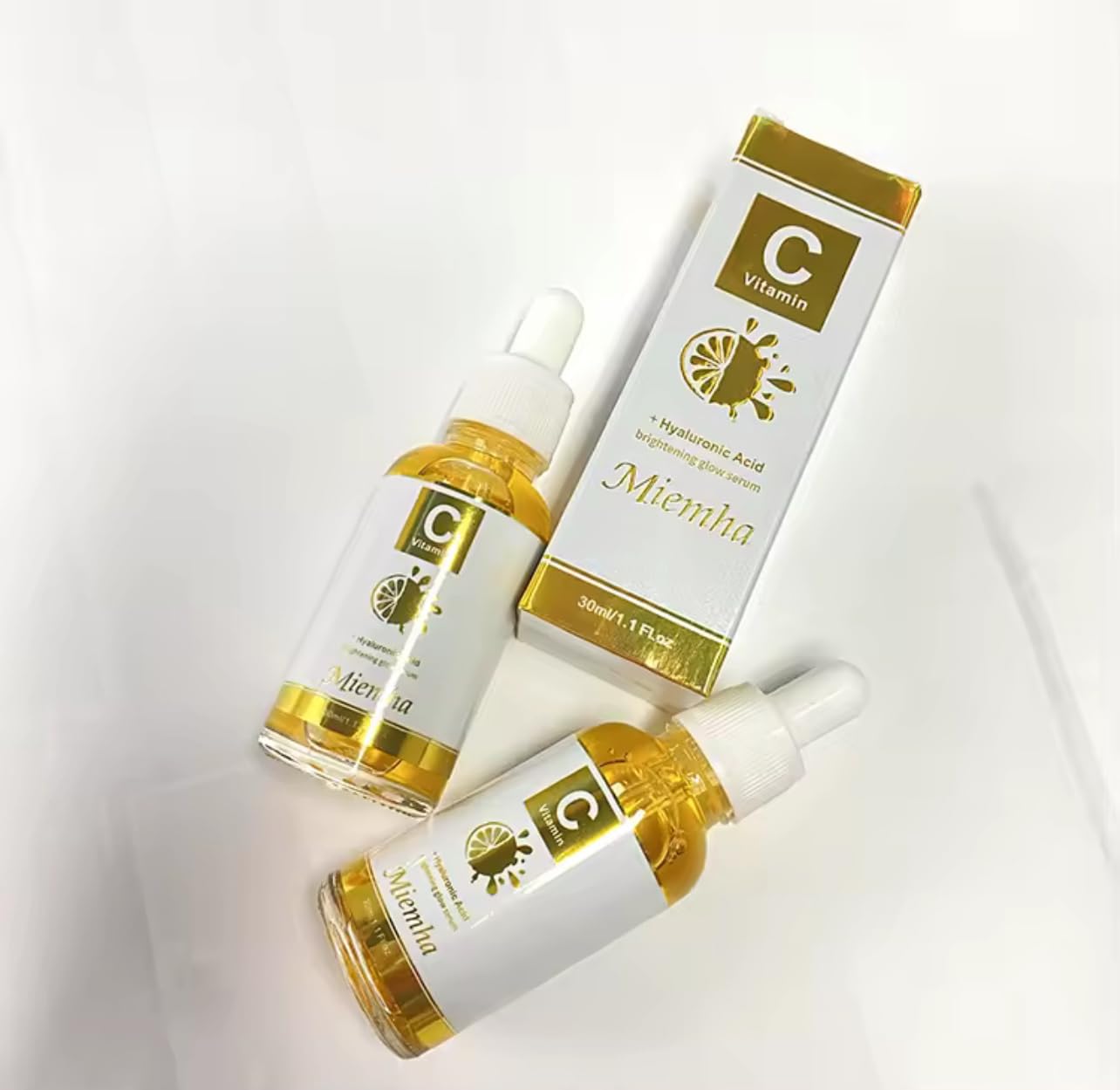 Skiennix Vitamin C Brightening Serum - Glow Enhancing Face Serum with Hyaluronic Acid, 1.1 Fl Oz