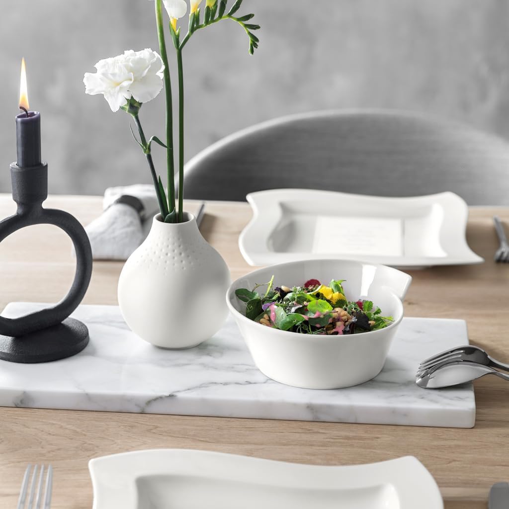 Villeroy & Boch New Wave Large Round Rice Bowl - 20.25 oz Premium Porcelain | Made in Germany, White