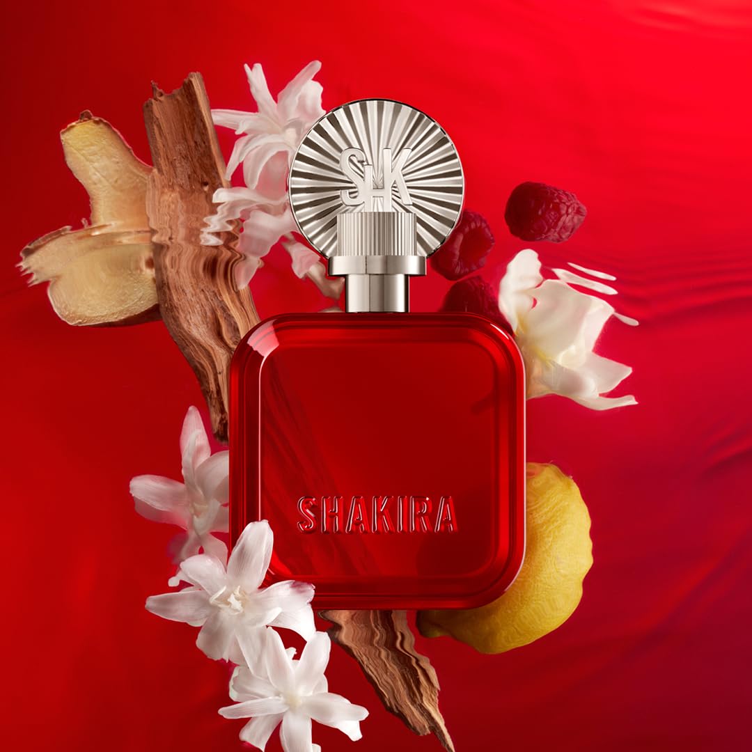 Shakira Perfumes - ROJO Eau de Parfum For Women - Long Lasting - Powerful, Sensual and Charming Scent - Floral, Spicy and Amber Notes - Ideal for Day Wear - 2.7 Fl. Oz