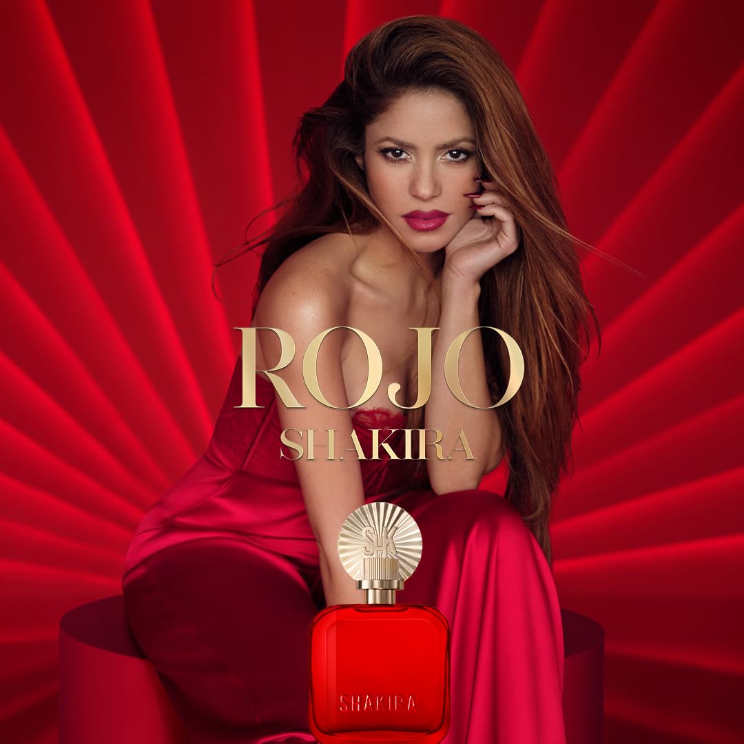 Shakira Perfumes - ROJO Eau de Parfum For Women - Long Lasting - Powerful, Sensual and Charming Scent - Floral, Spicy and Amber Notes - Ideal for Day Wear - 2.7 Fl. Oz