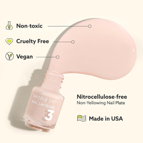 Dazzle Dry Mini Kit - 4 Step System for Soft Creamy Pink with Diamond Dust Shimmer | 5 Piece Set
