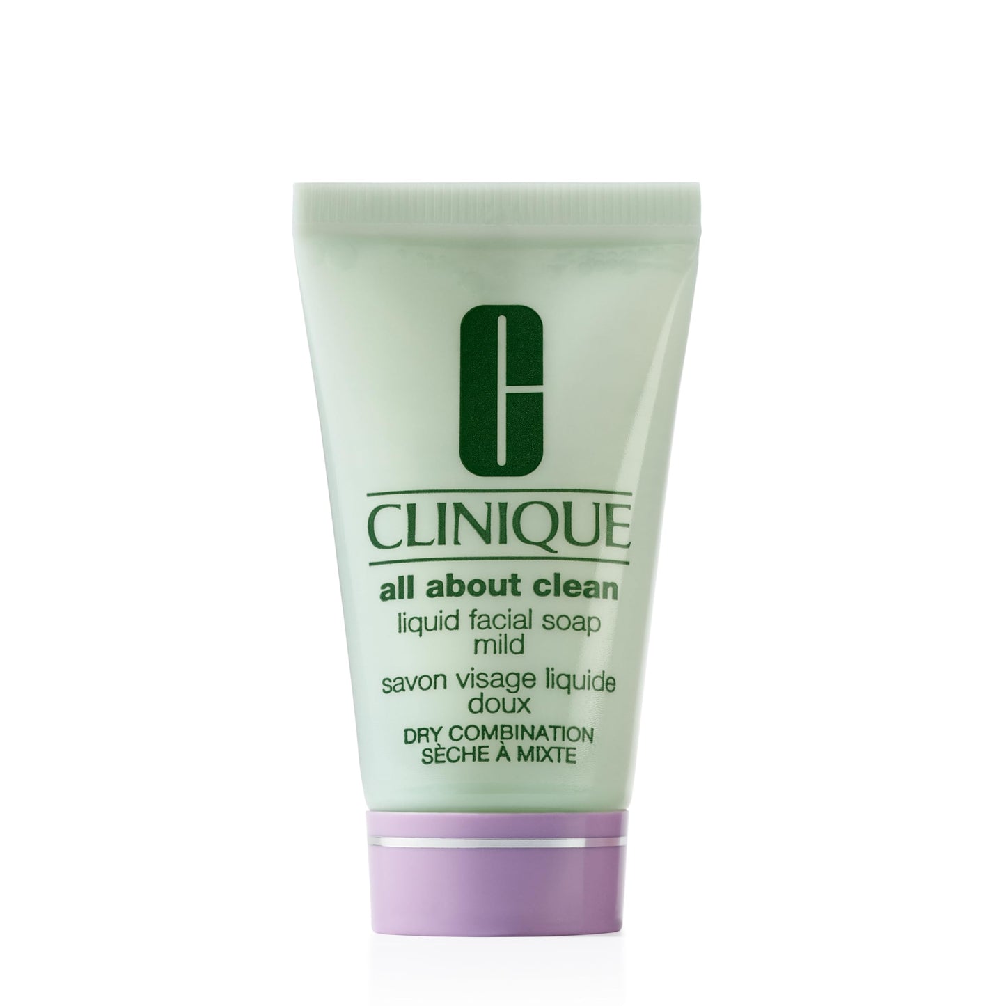Clinique 3-Step All About Clean Liquid Gentle Facial Cleanser Soap For Dry Combination Skin Types, Mild, Mini Travel Size, 1 Fl Oz