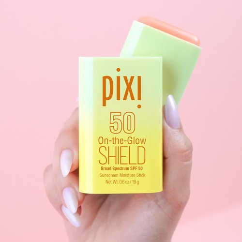 Pixi Beauty On-the-Glow SHIELD SPF 50 Sunscreen Stick - Lightweight, Hydrating & Travel Size | 2-Pack, Vegan & Paraben-Free | 2x 0.6oz/19g