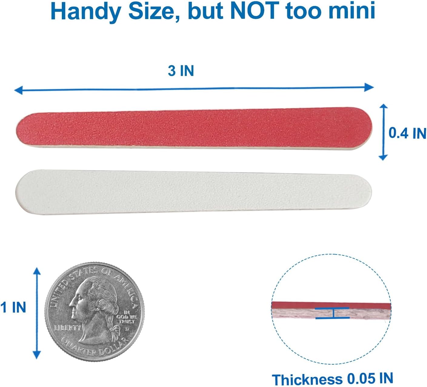 Skiennix Mini Nail Files - 100 Pack Double-Sided Wooden Emery Boards for Professional Manicure & Pedicure