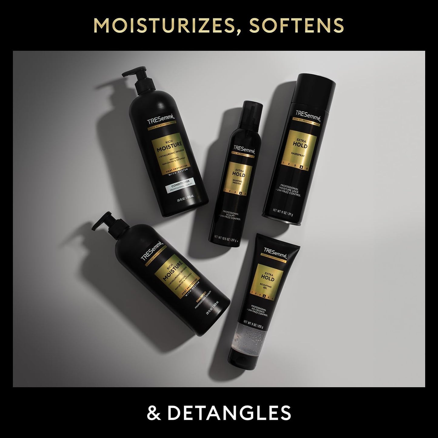 TRESemmé Rich Moisture Shampoo & Conditioner Set - Hydrating Hair Care with Hyaluronic Acid | 16.5 Oz Each